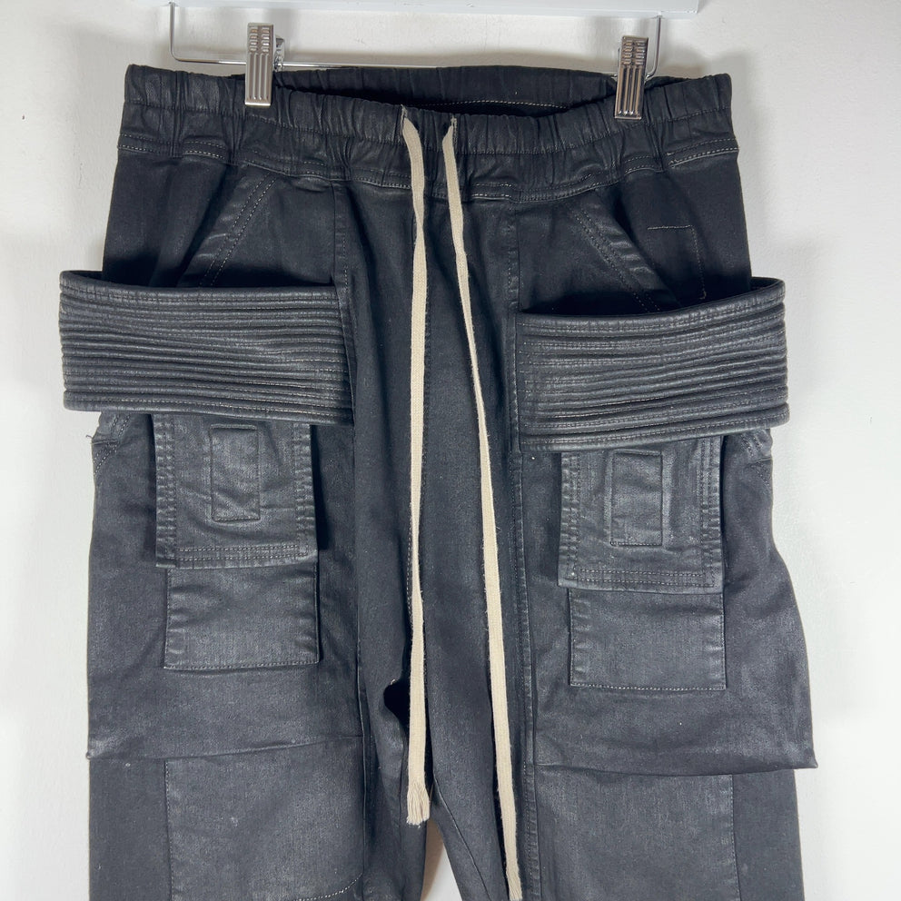Rick Owens DRKSHDW Waxed Drawstring Creatch Cargo Pants