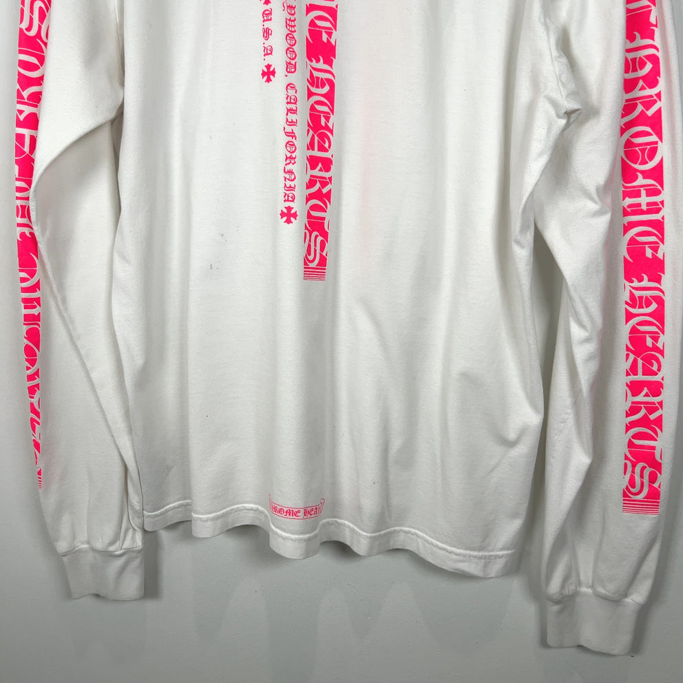Chrome Hearts Pink Spell Out Logo Bar Longsleeve