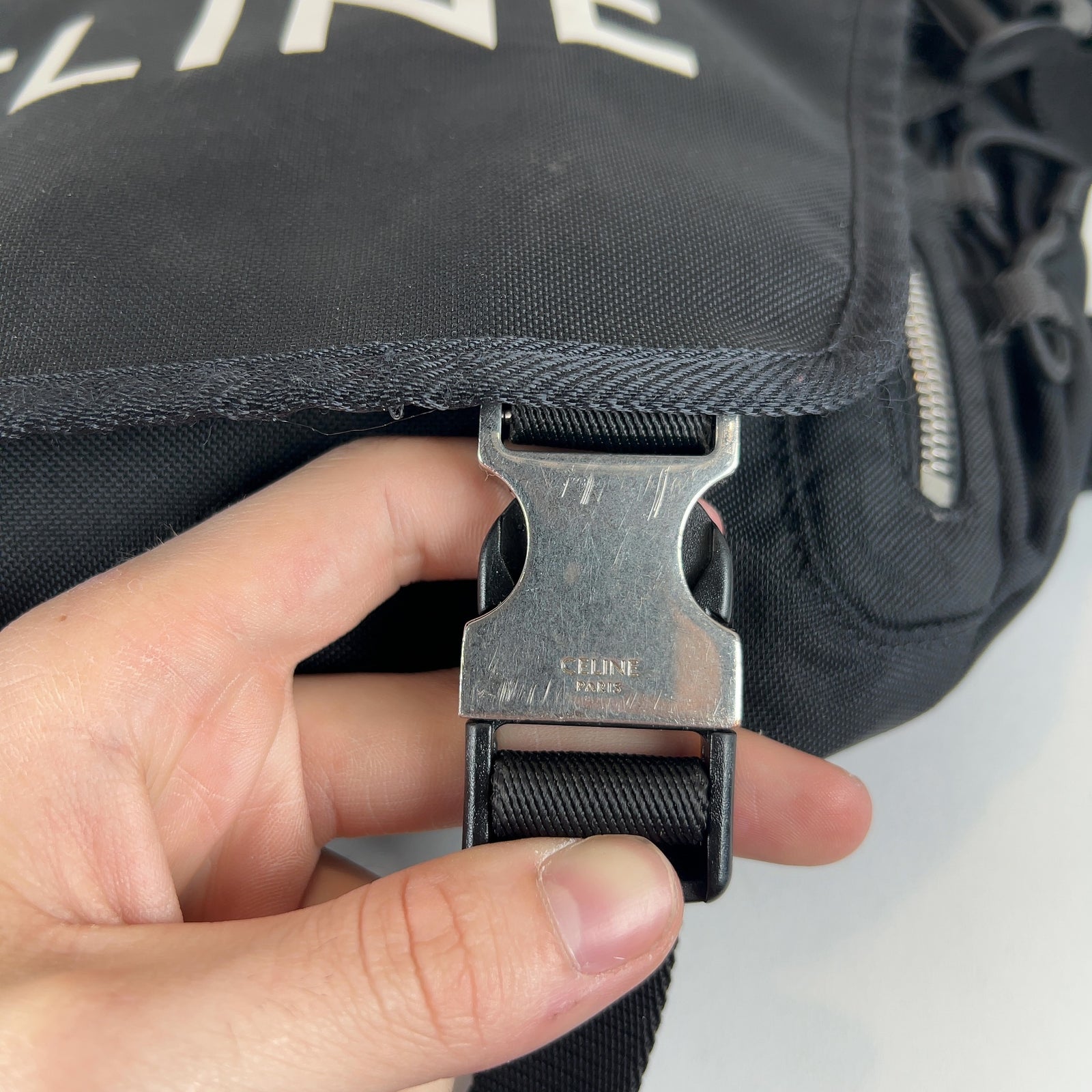 Celine Logo Nylon Trekking Messenger Bag