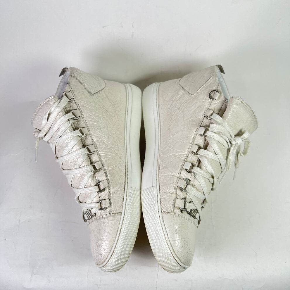 Balenciaga Cracked Leather Arena Sneakers