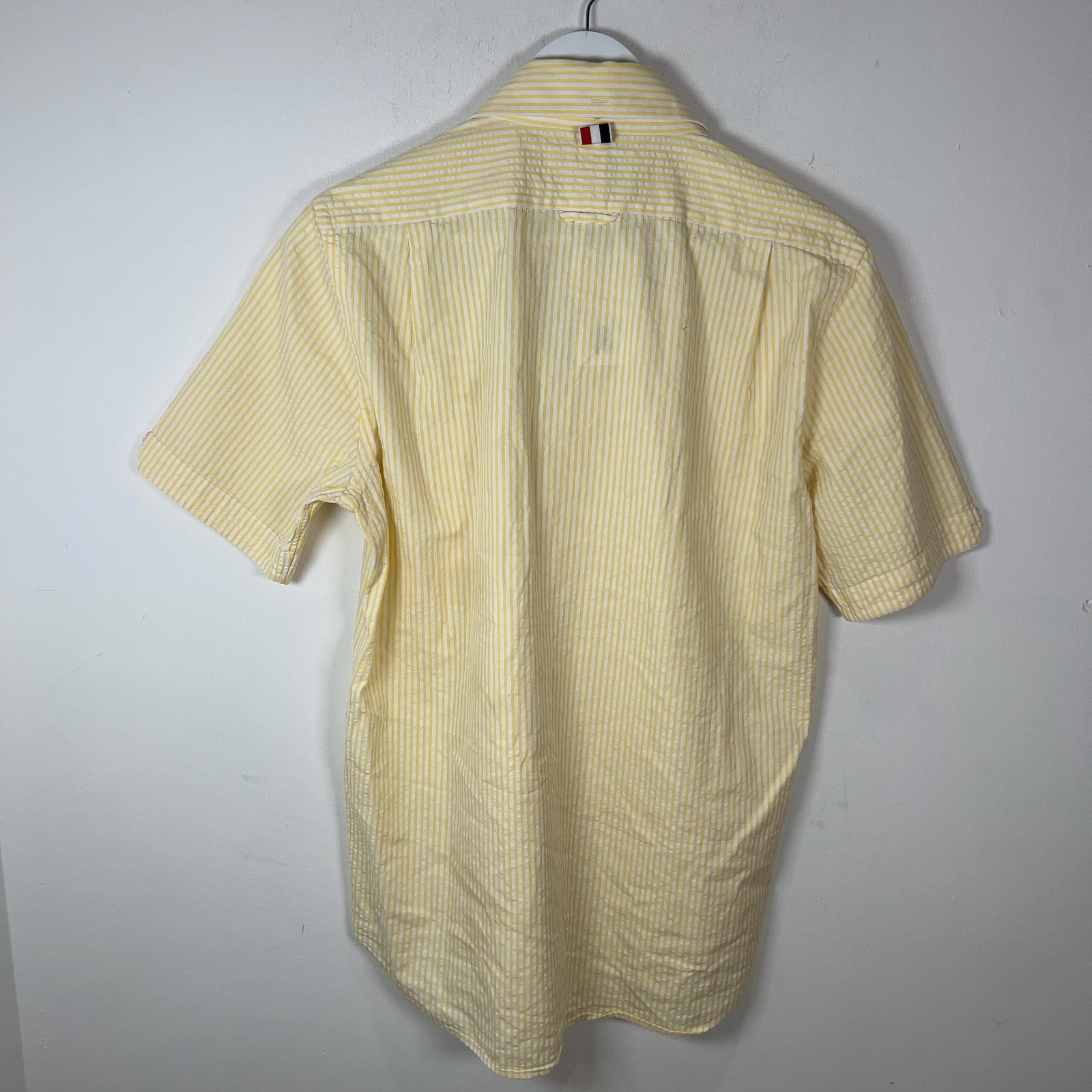 Thom Browne Yellow Gingham Shortsleeve Shirt