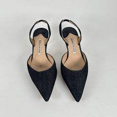 Manolo Denim Sling Backs Size 40.5