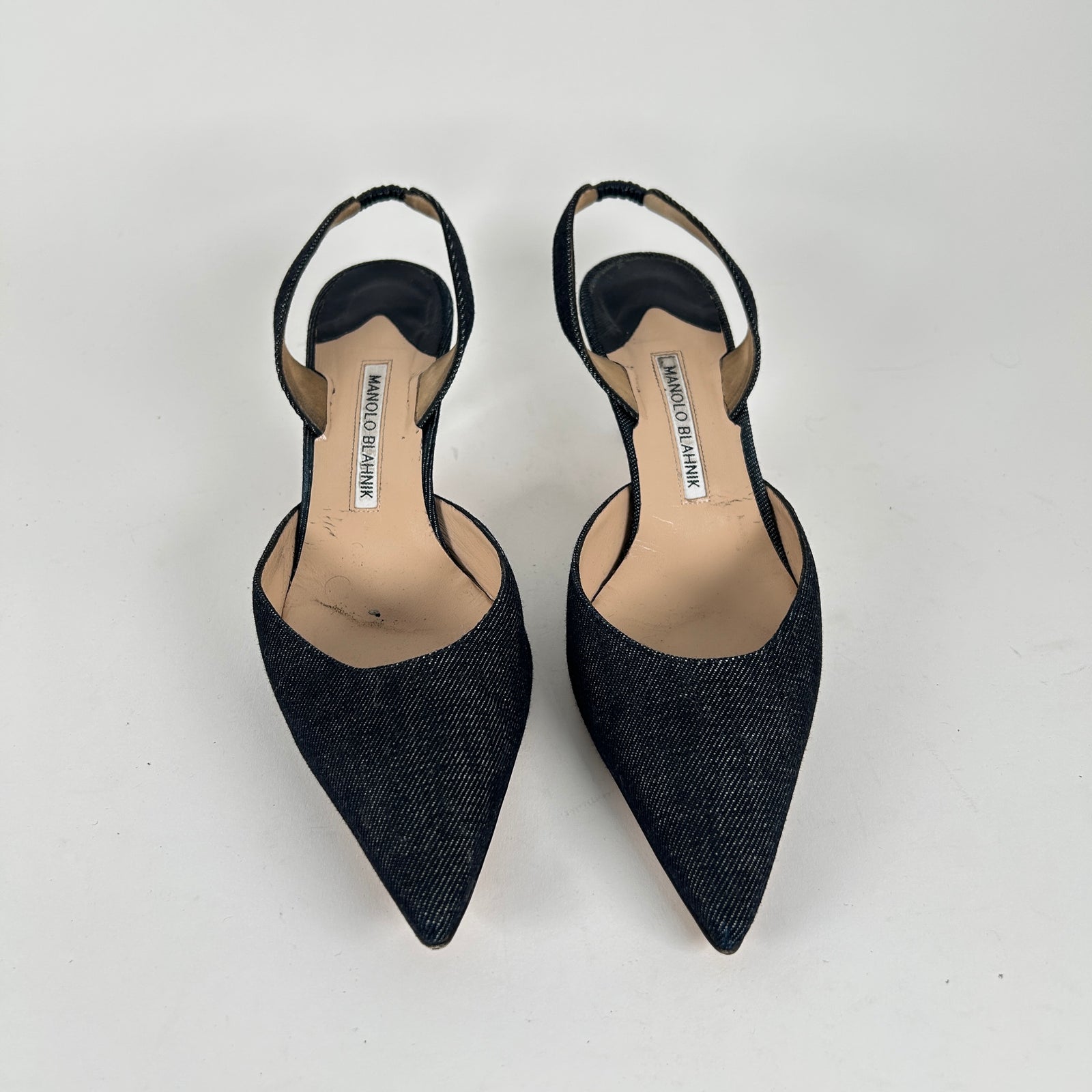 Manolo Denim Sling Backs Size 40.5