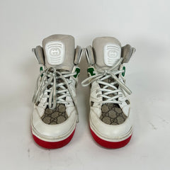 Gucci White/Red Gucci Basket High-Top Sneaker Size GG 8