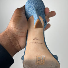 Alexander Wang Washed Denim Dahlia 105 Sandals Size 37.5