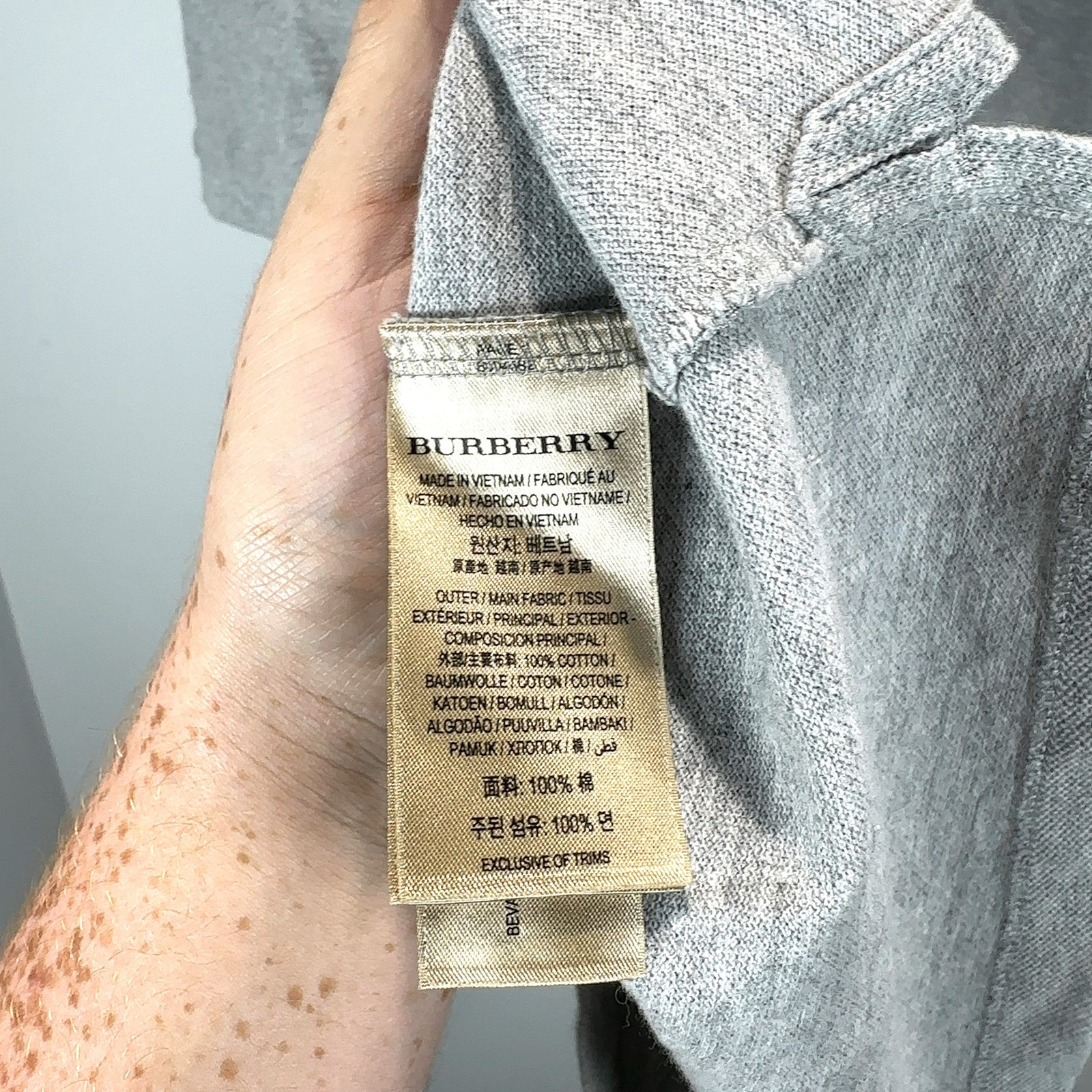 Burberry 1/4 Button Grey Polo