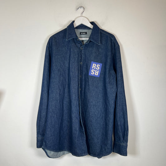 Raf Simons Dark Navy Denim Overshirt Size L