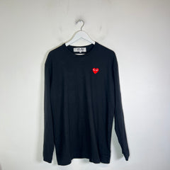 CDG Play Black Heart Logo Longsleeve Size XXL