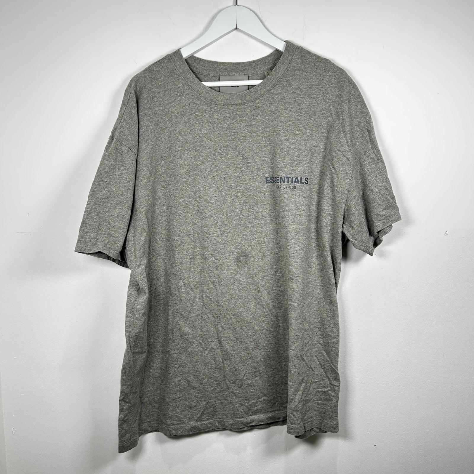 Essentials Fear Of God Grey Logo Tee Size L