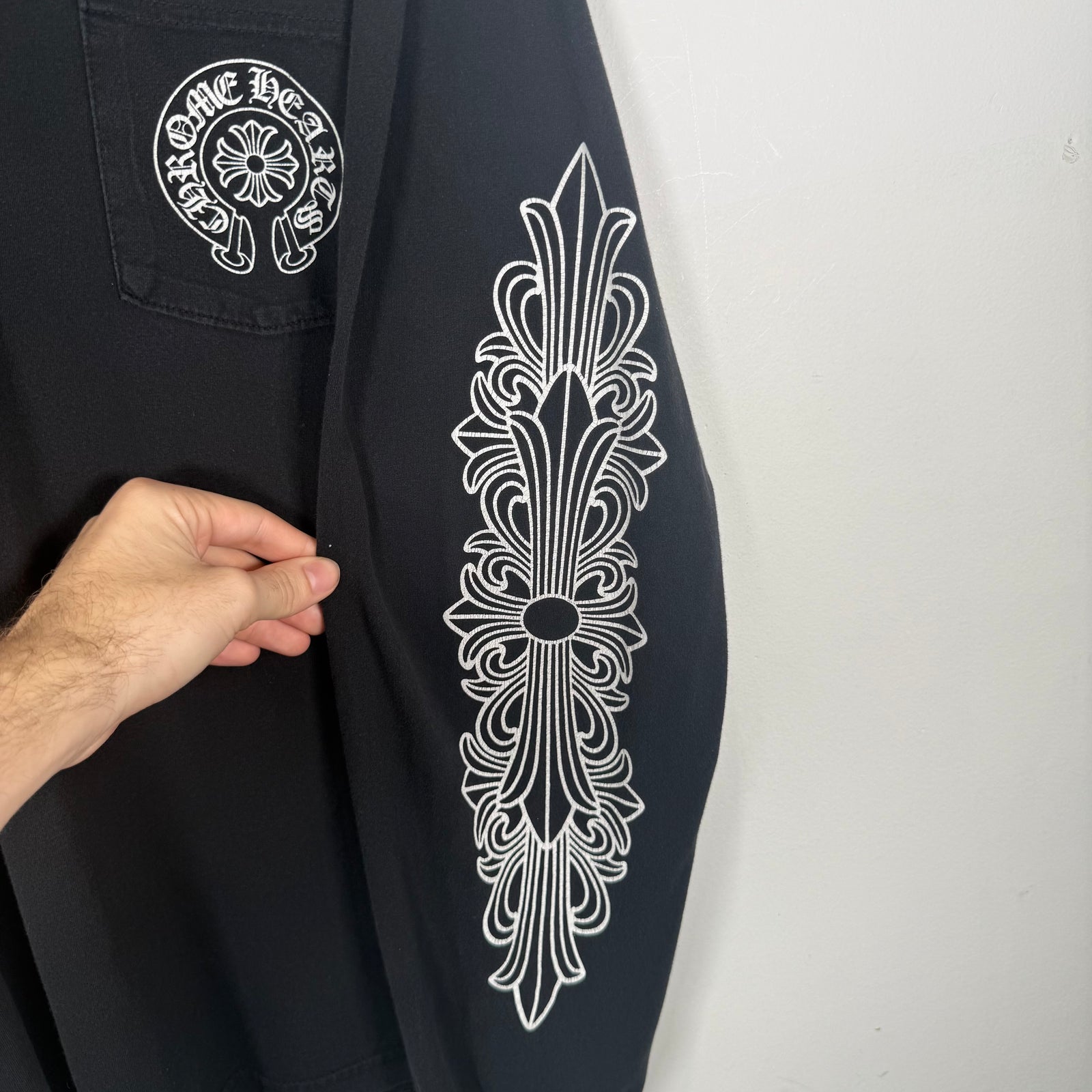Chrome Hearts Las Vegas Horseshoe Floral Black Longsleeve Size XL
