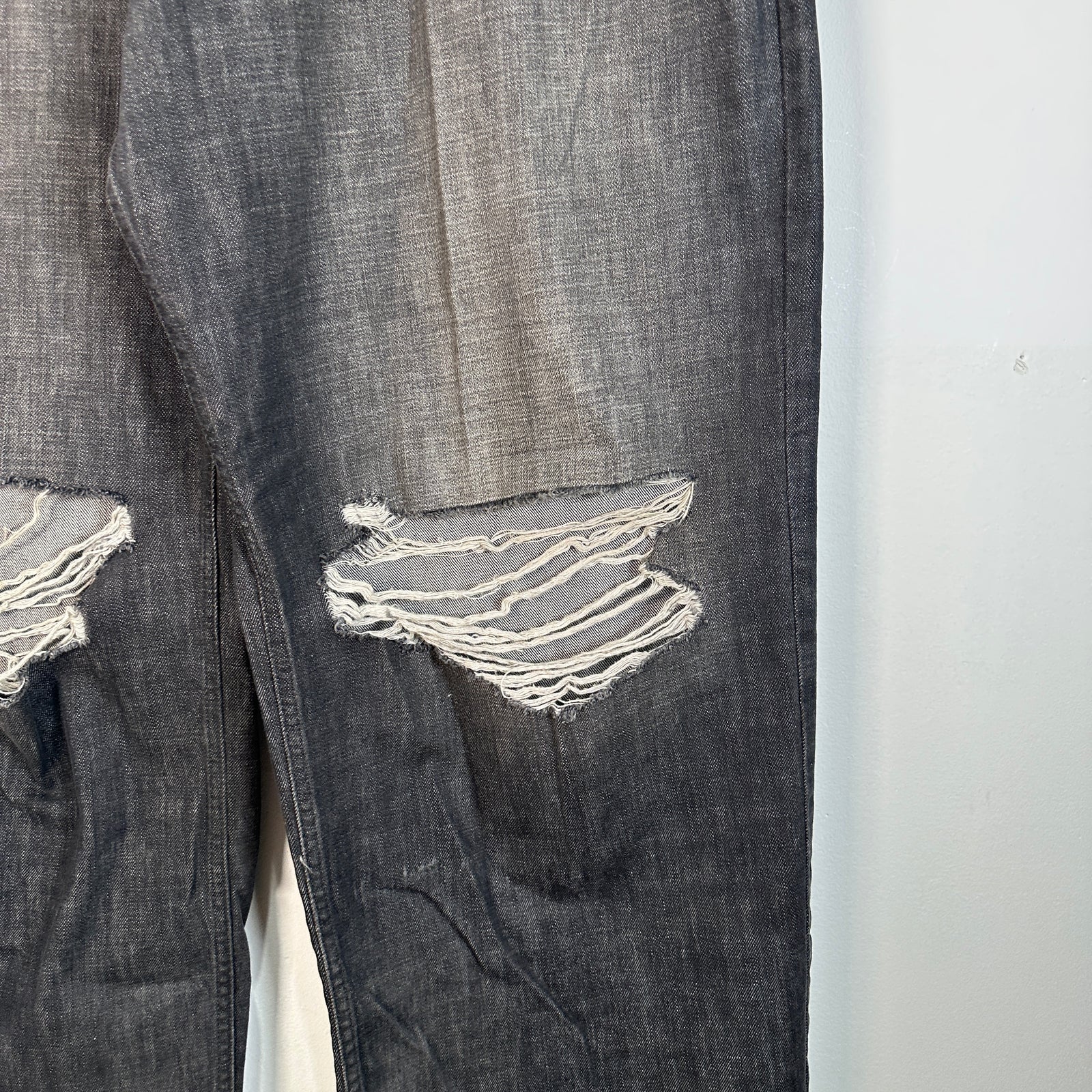 Balenciaga Grey Destroyed Baggy Denim Size M