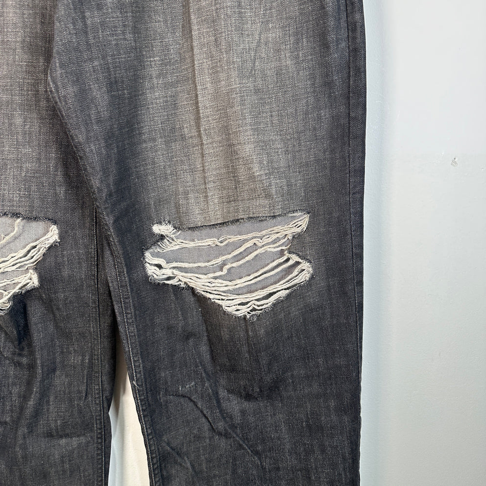 Balenciaga Grey Destroyed Baggy Denim Size M