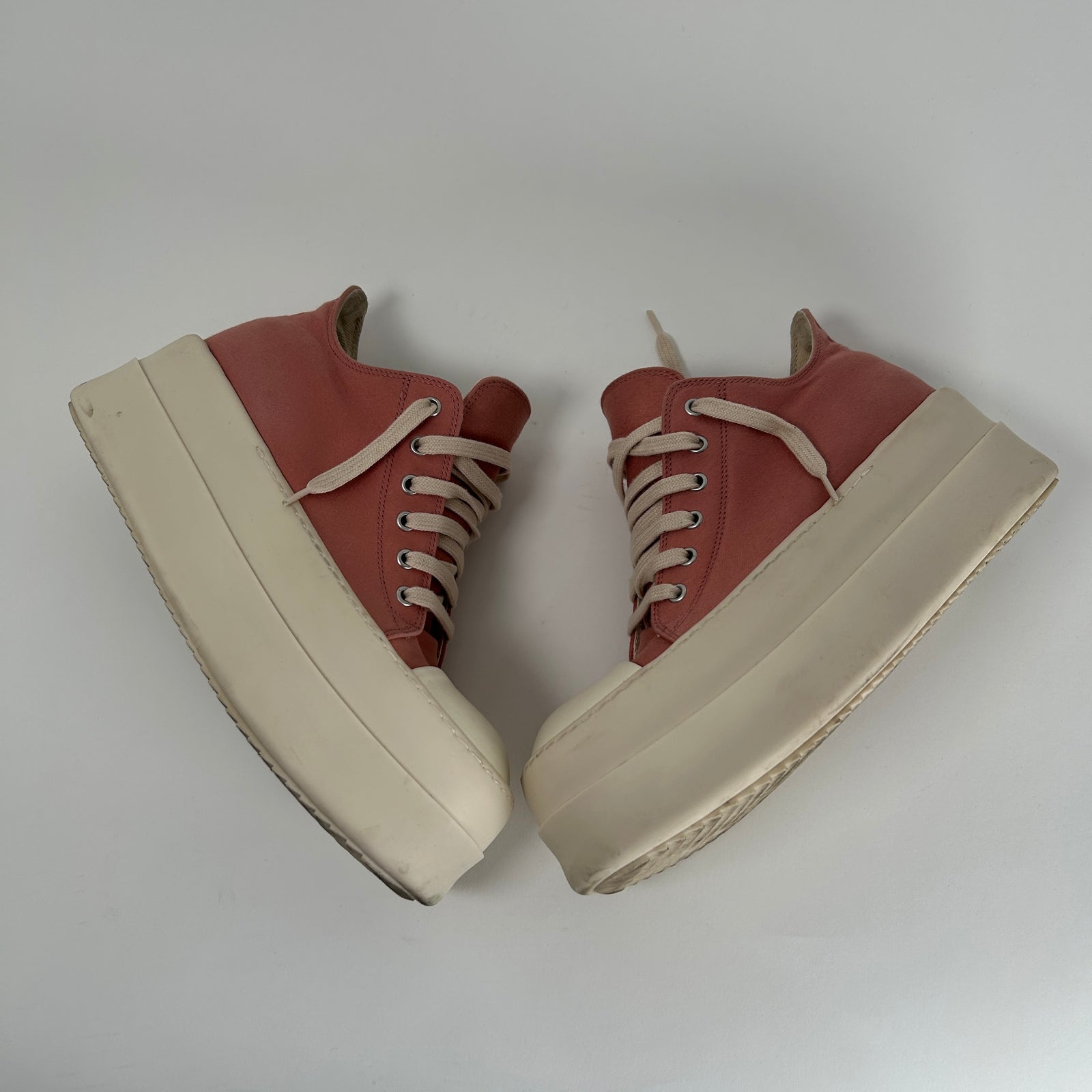 Rick Owens Pink Double Bumper Ramones Low Top Size 41