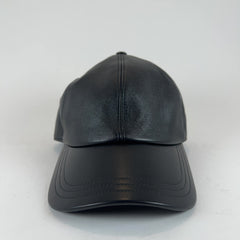 Prada Leather Plaque Logo Hat