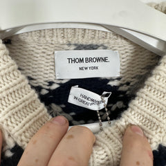 Thom Browne Jacquard Knit 4 Bar Sweater Size 2