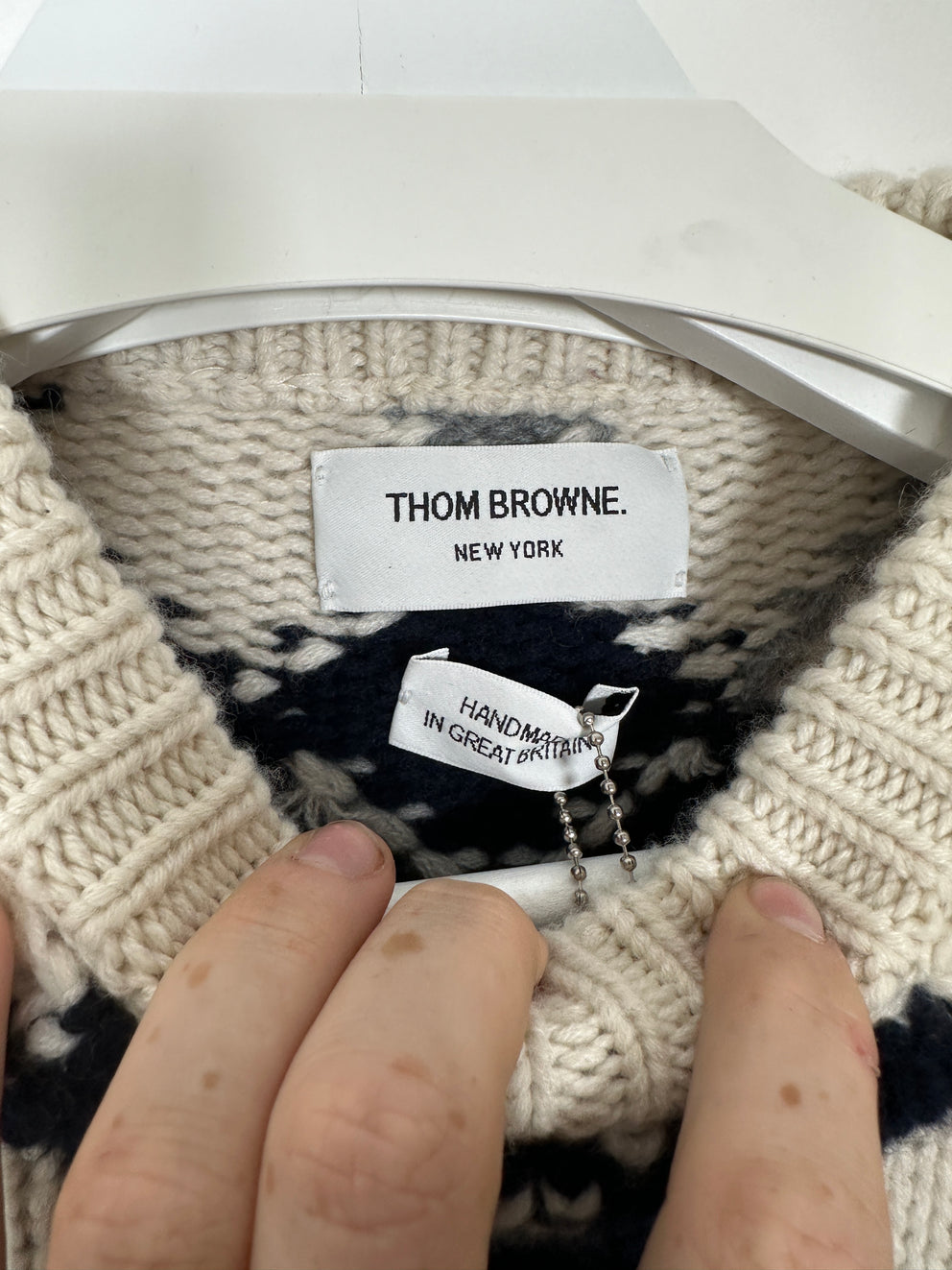 Thom Browne Jacquard Knit 4 Bar Sweater Size 2