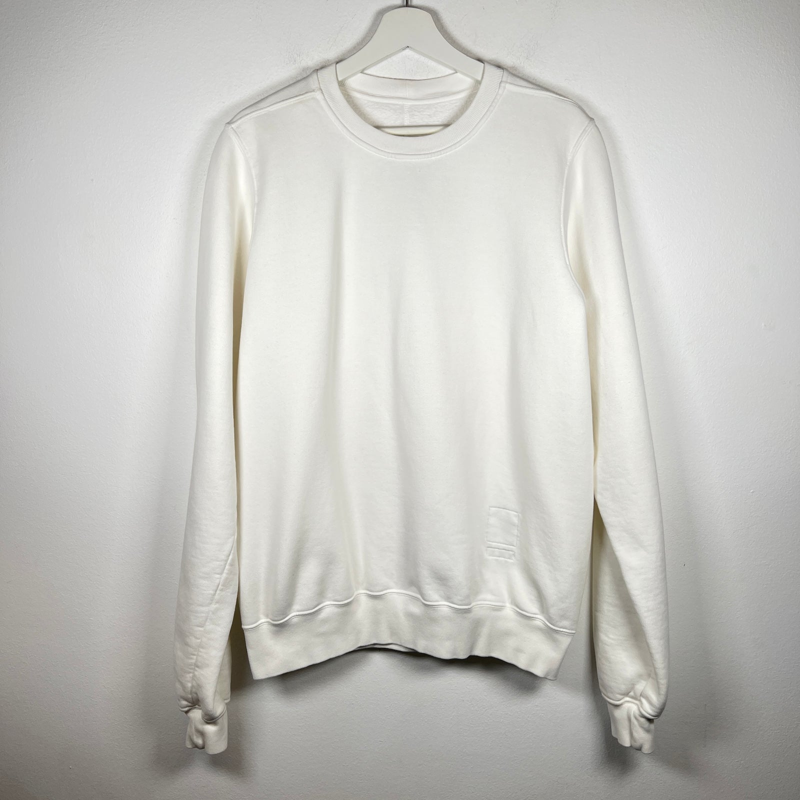 Rick Owens White Felpa Crewneck Size L