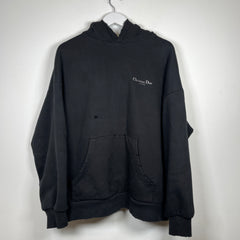 Christian Dior Couture Black Distressed Hoodie Size L