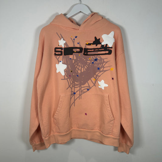 Sp5der Peach Graphic Hoodie Size L