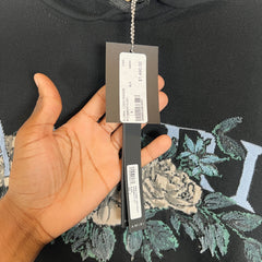 Amiri Black Floral Logo Knit Hoodie Size S