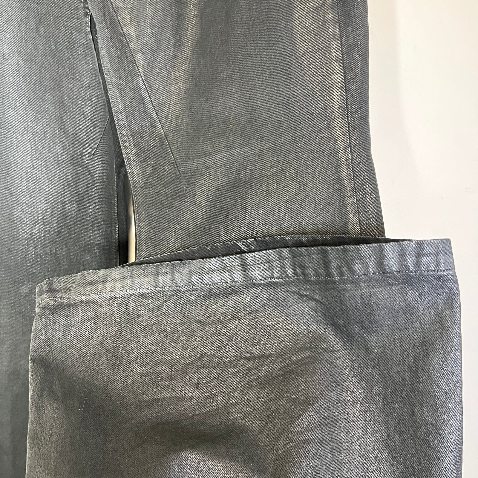 Rick Owens Lido SS24 Black Wax Bolan Jeans Size 33