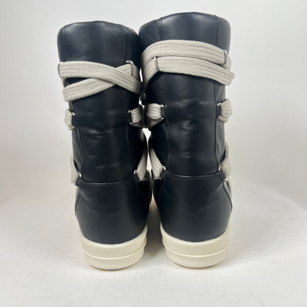 Rick Owens Black/Milk Jumbolace Megalaced Boots Size 41