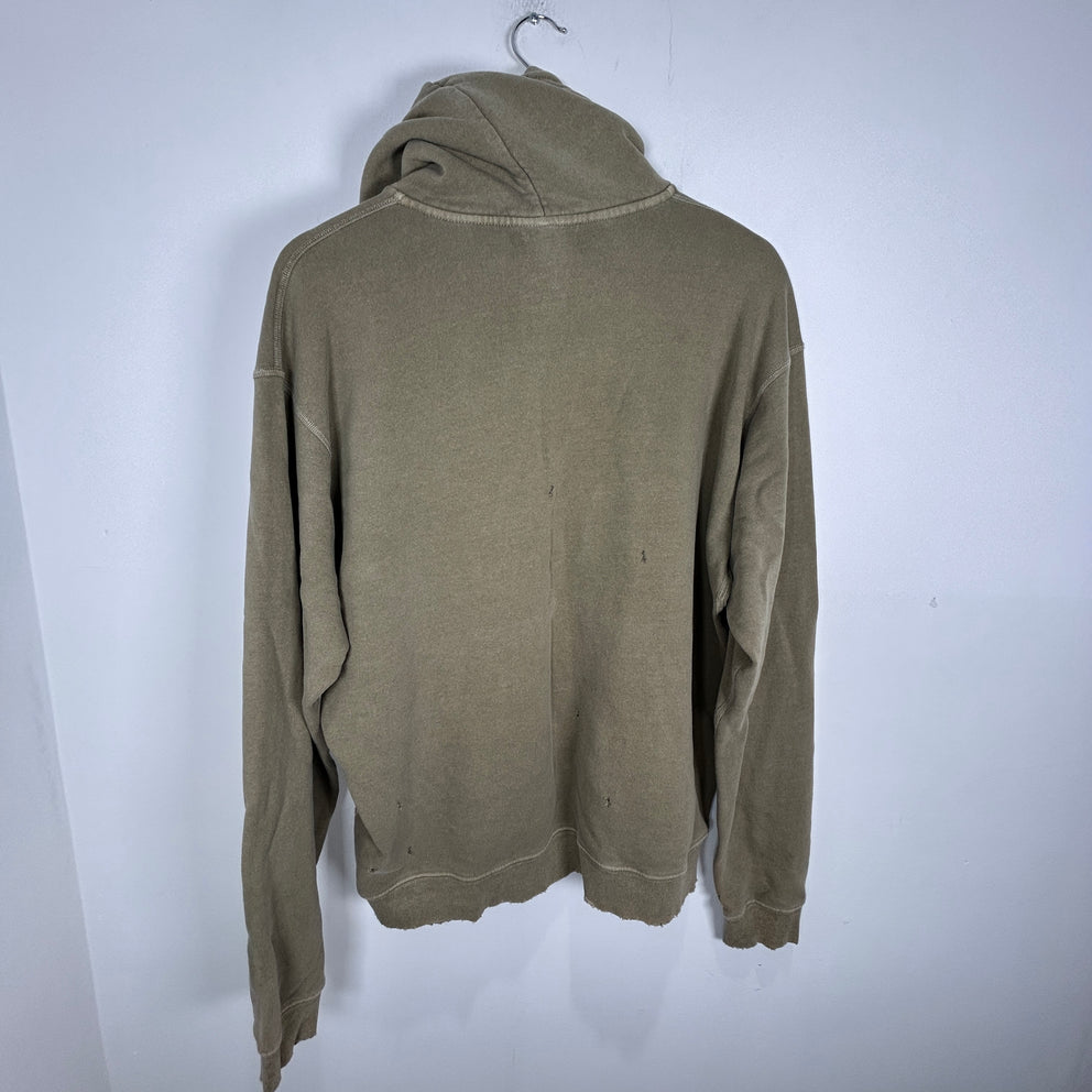 John Elliot Distressed Olive Hoodie Size 3