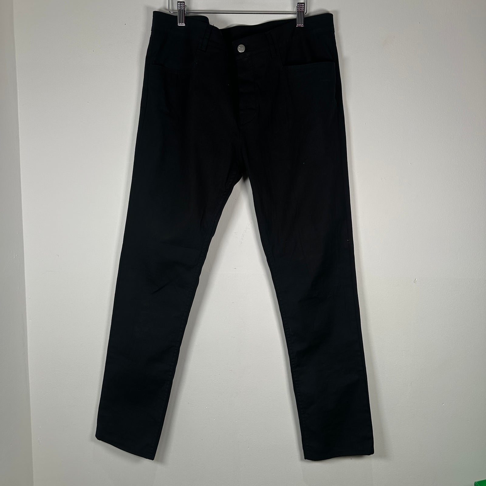 Rick Owens SS21 Black Cotton Straight Pants Size 36