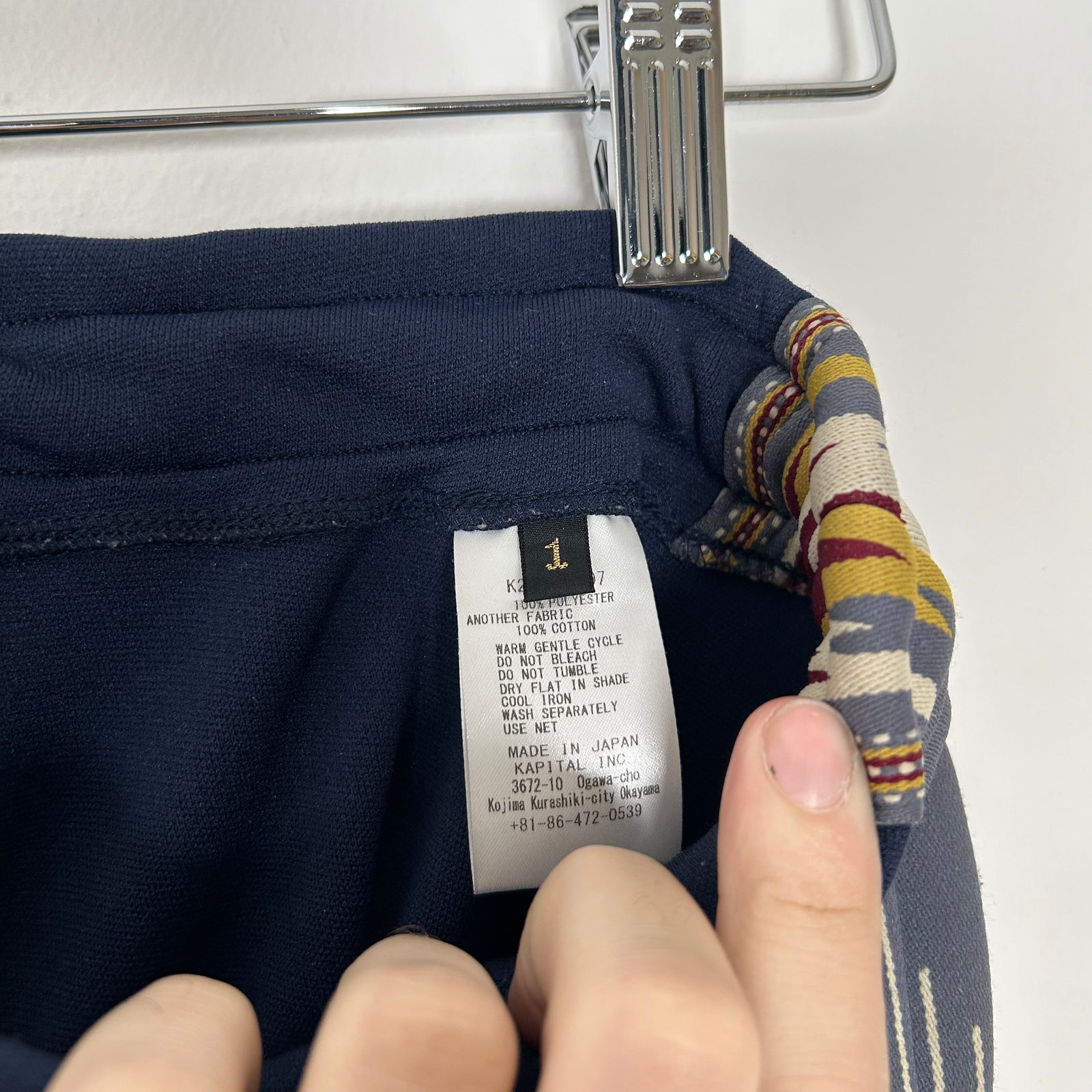 Kapital Navy Narrow Flare Track Pants Size 1