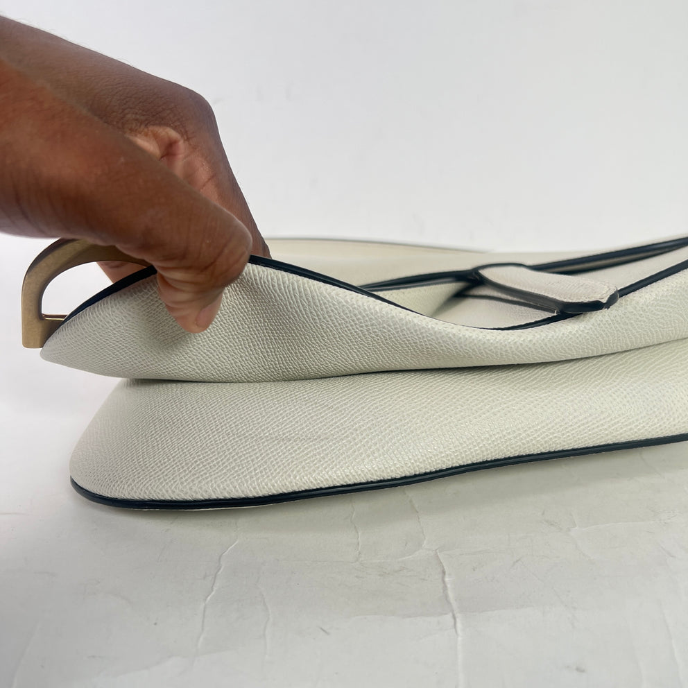 Dior Latte Grained Calfskin Medium Saddle Bag