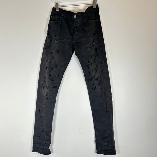 Fagassent Black Thrashed Denim Size 32