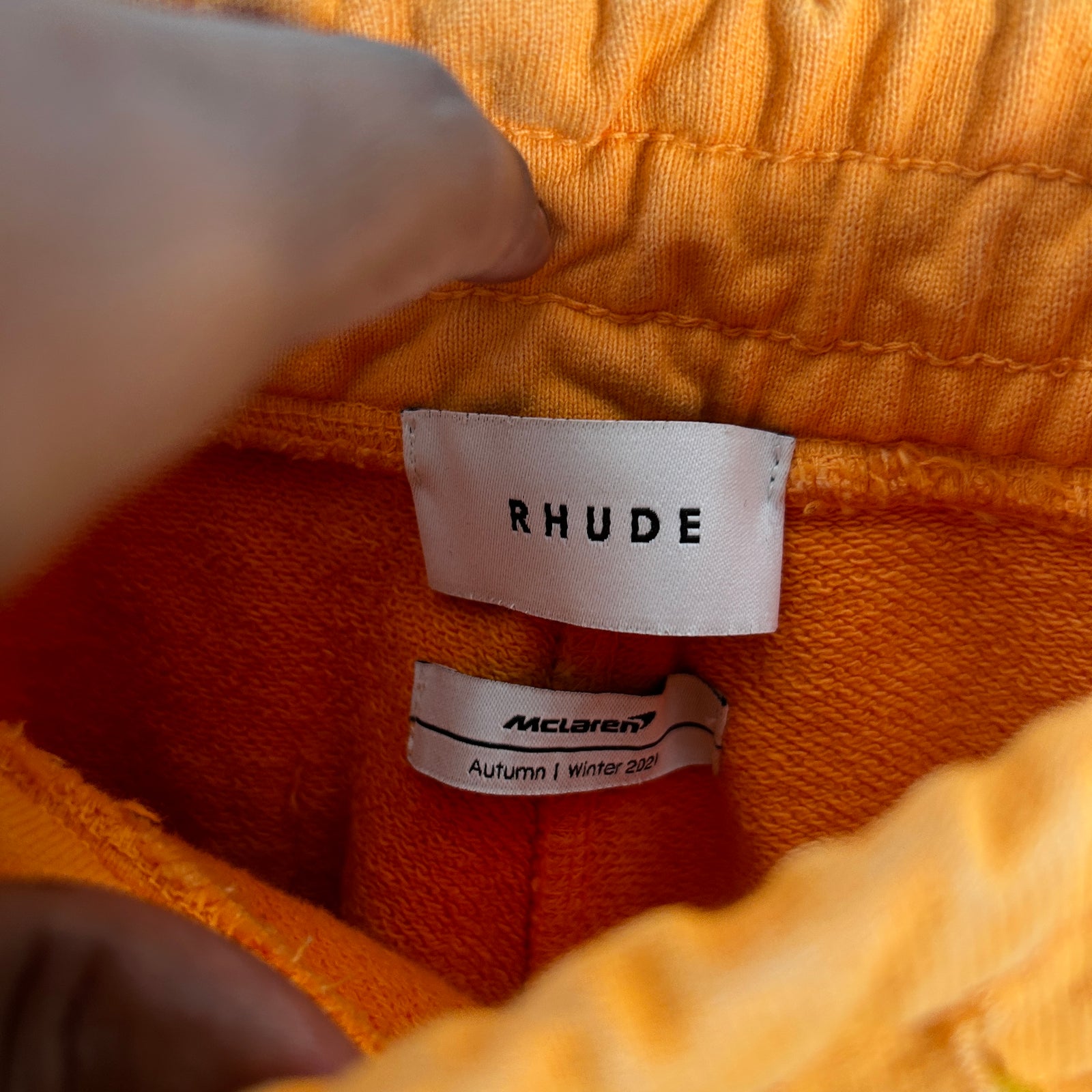 Rhude x McLaren Orange Logo Shorts Size S