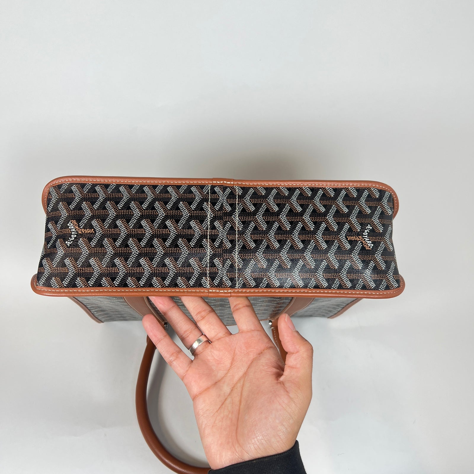 Goyard Black/Brown Goyardine Bourgogne Tote Bag