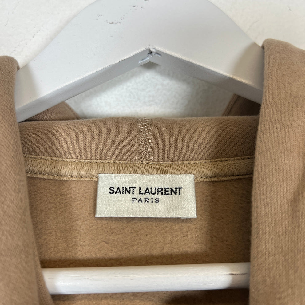 Saint Laurent Beige Logo Hoodie Size XXL
