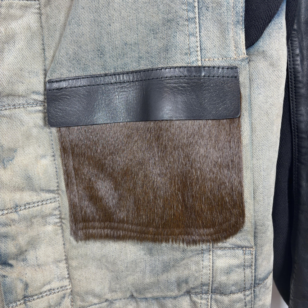 Rick Owens FW15 Fur Pocket Hybird Asymmetric Button Slave Jacket