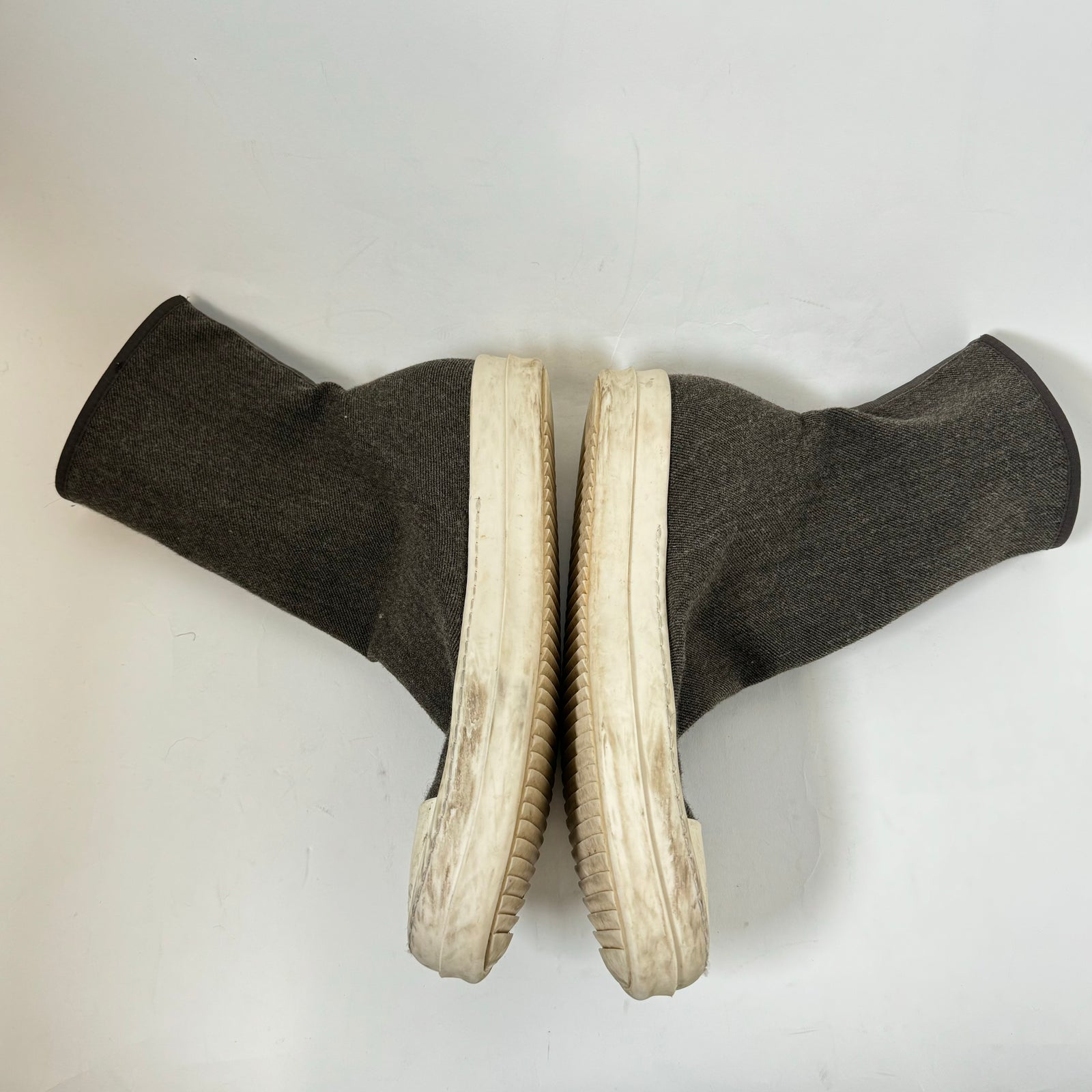 Rick Owens Drkshdw Brown Scuba Sock Ramones Size 40