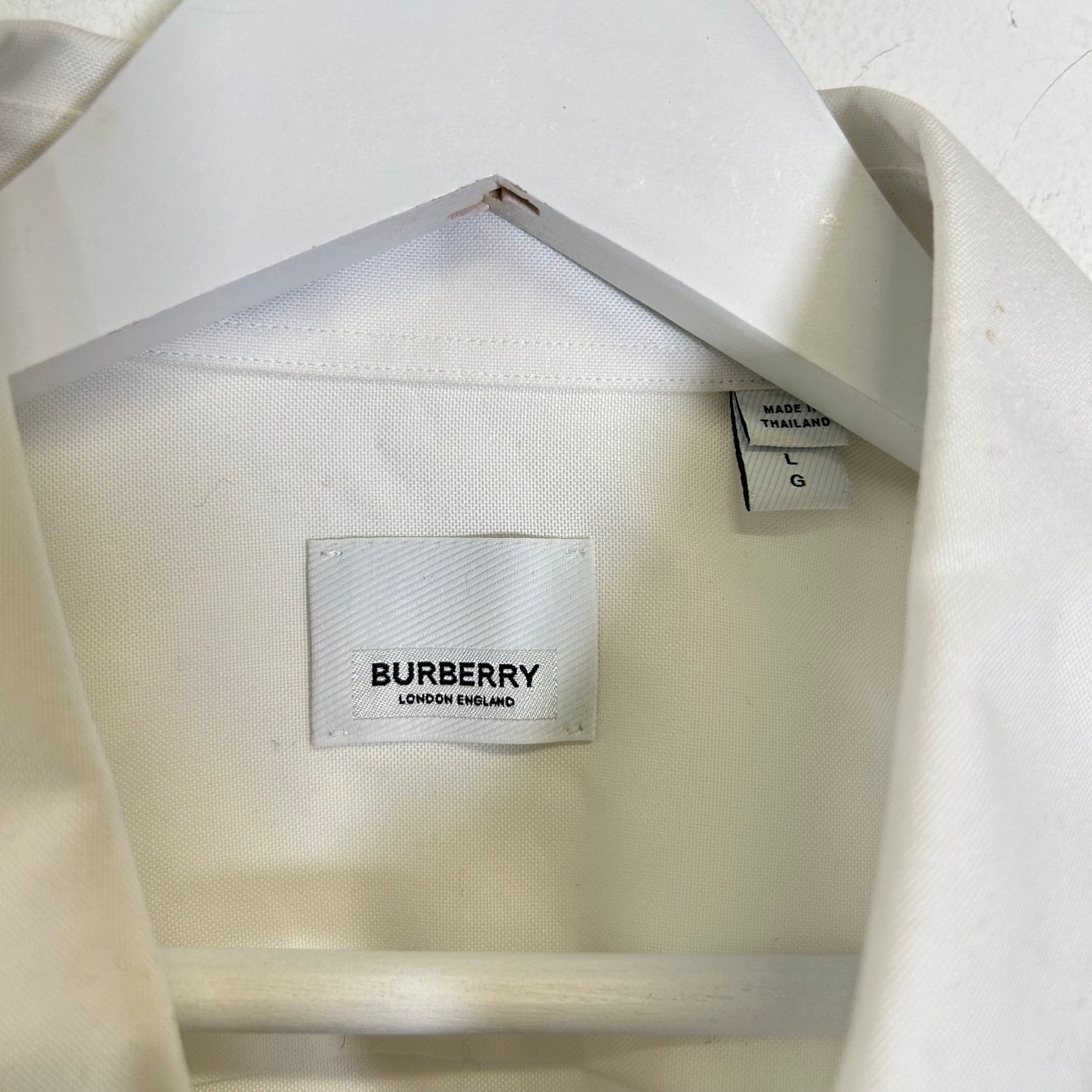 Burberry White Cheetah Button Up Shirt Size L