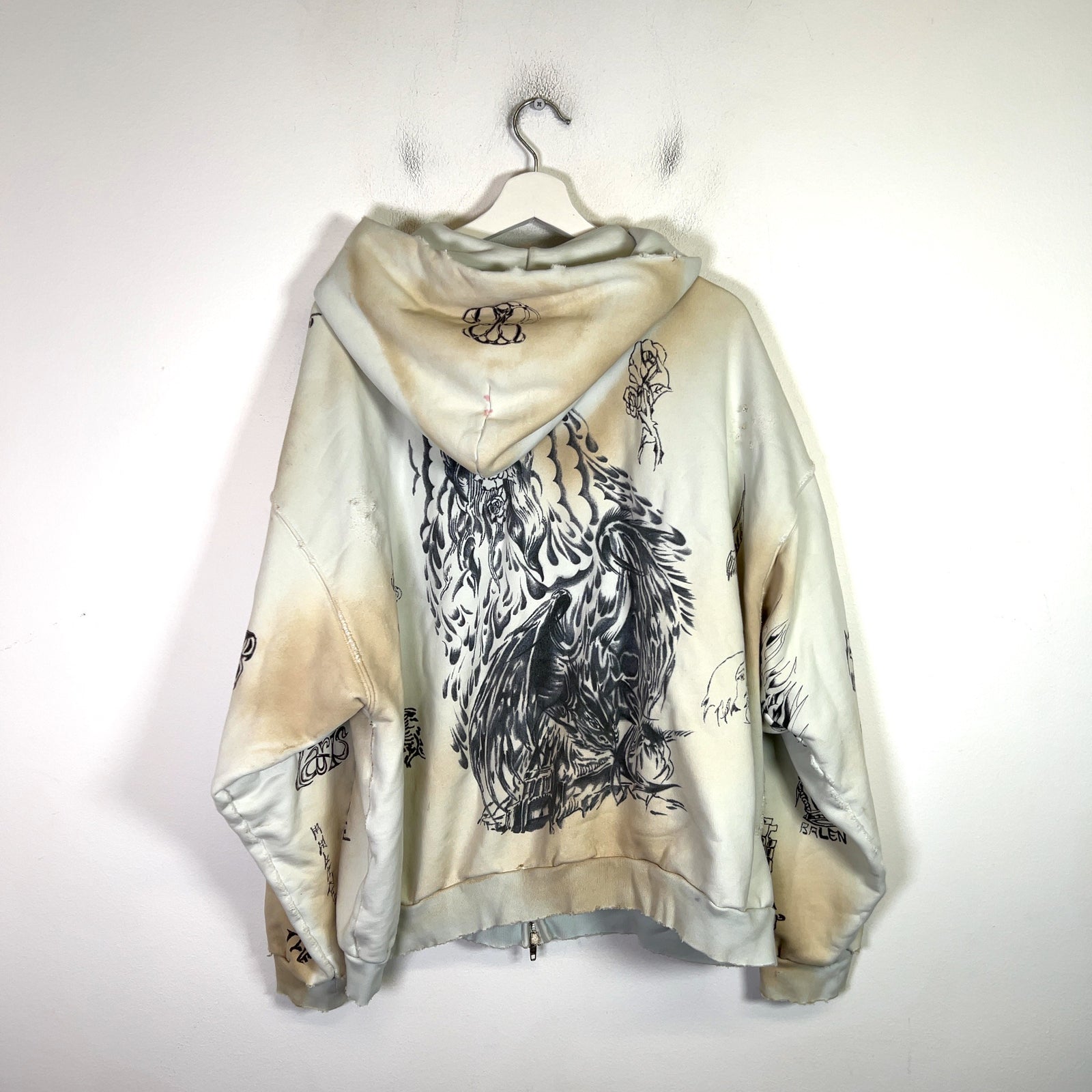 Balenciaga SS24 Tattoo Zip-Up Hoodie