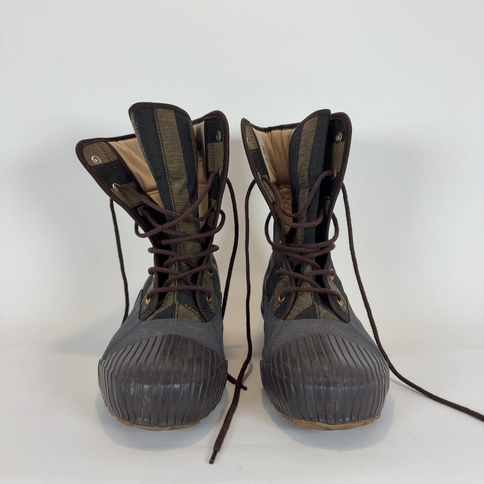 Fendi x Moonstar Pequin Striped Duck Boots
