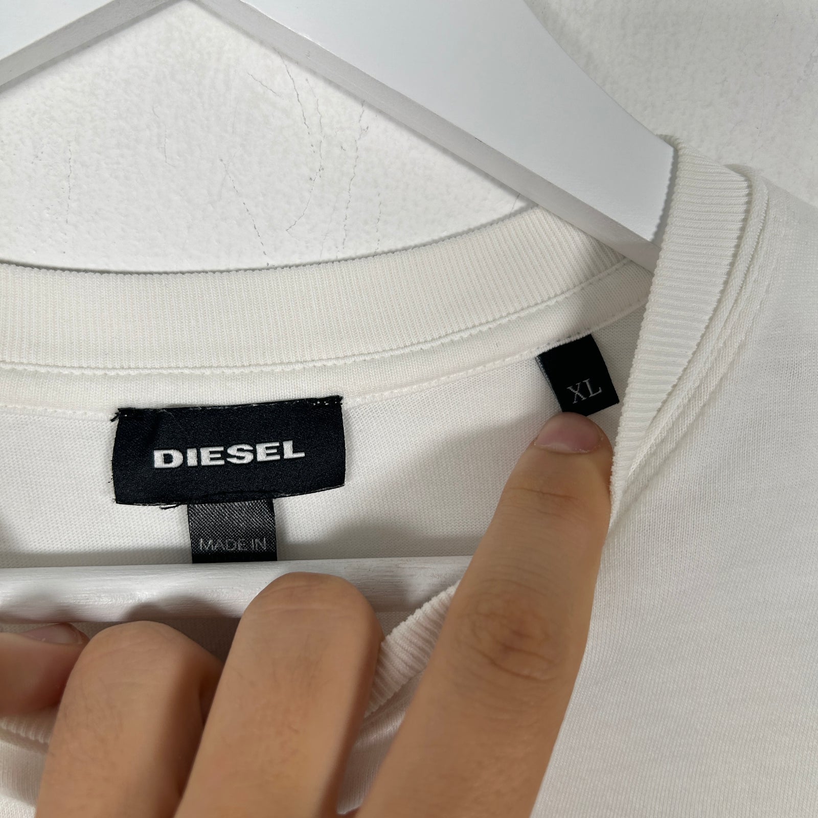 Diesel White Y-The-Brave-Diesel Logo Tee Shirt Size XL