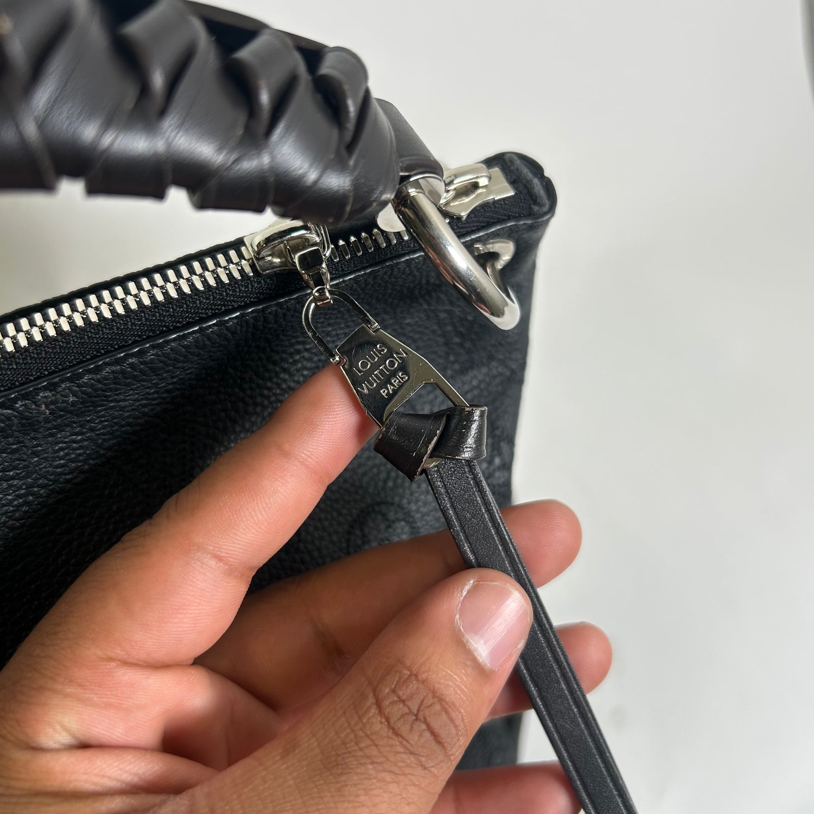 Louis Vuitton Black Beaubourg Mahina Hobo MM Bag