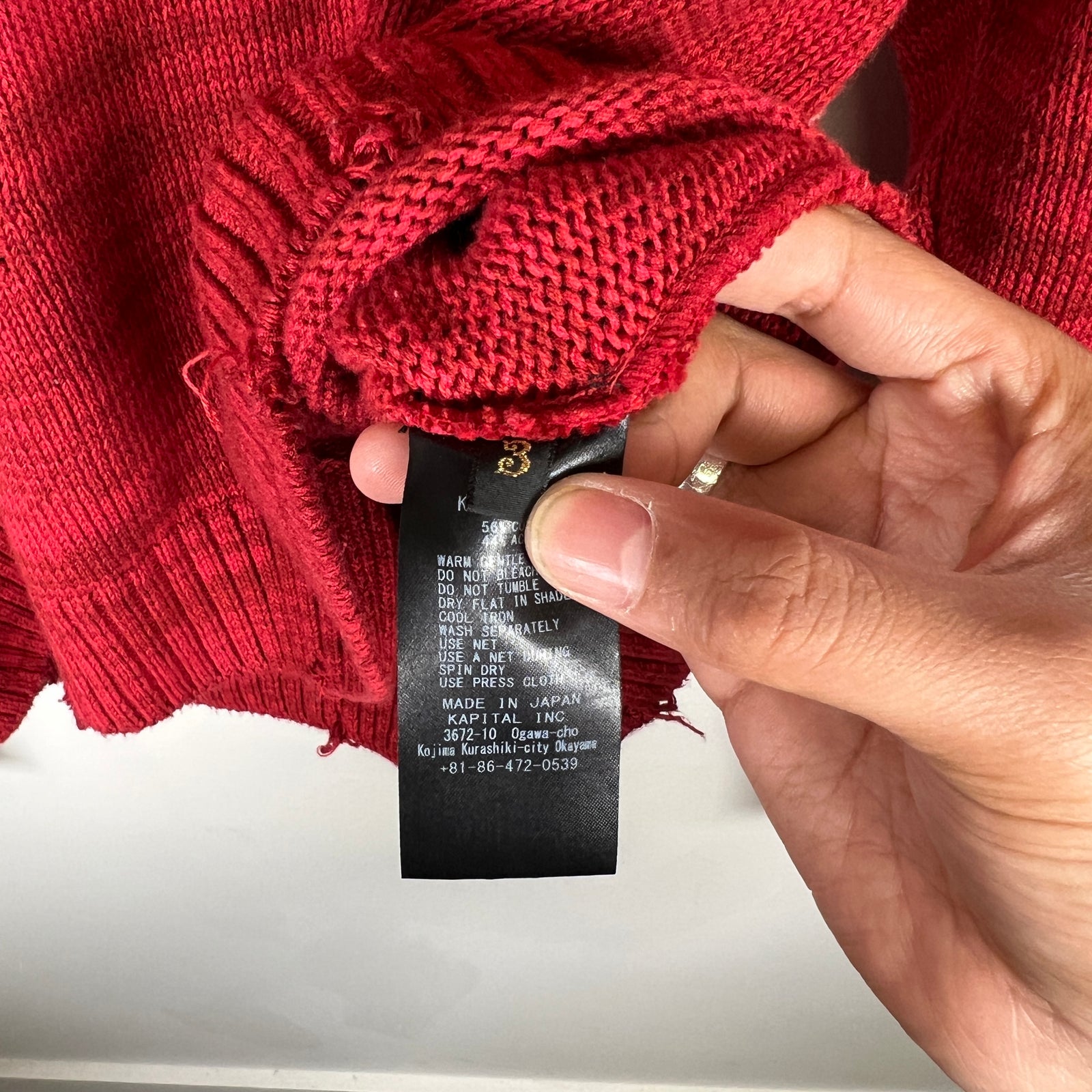Kapital 7G Knit Red Skeleton Size L