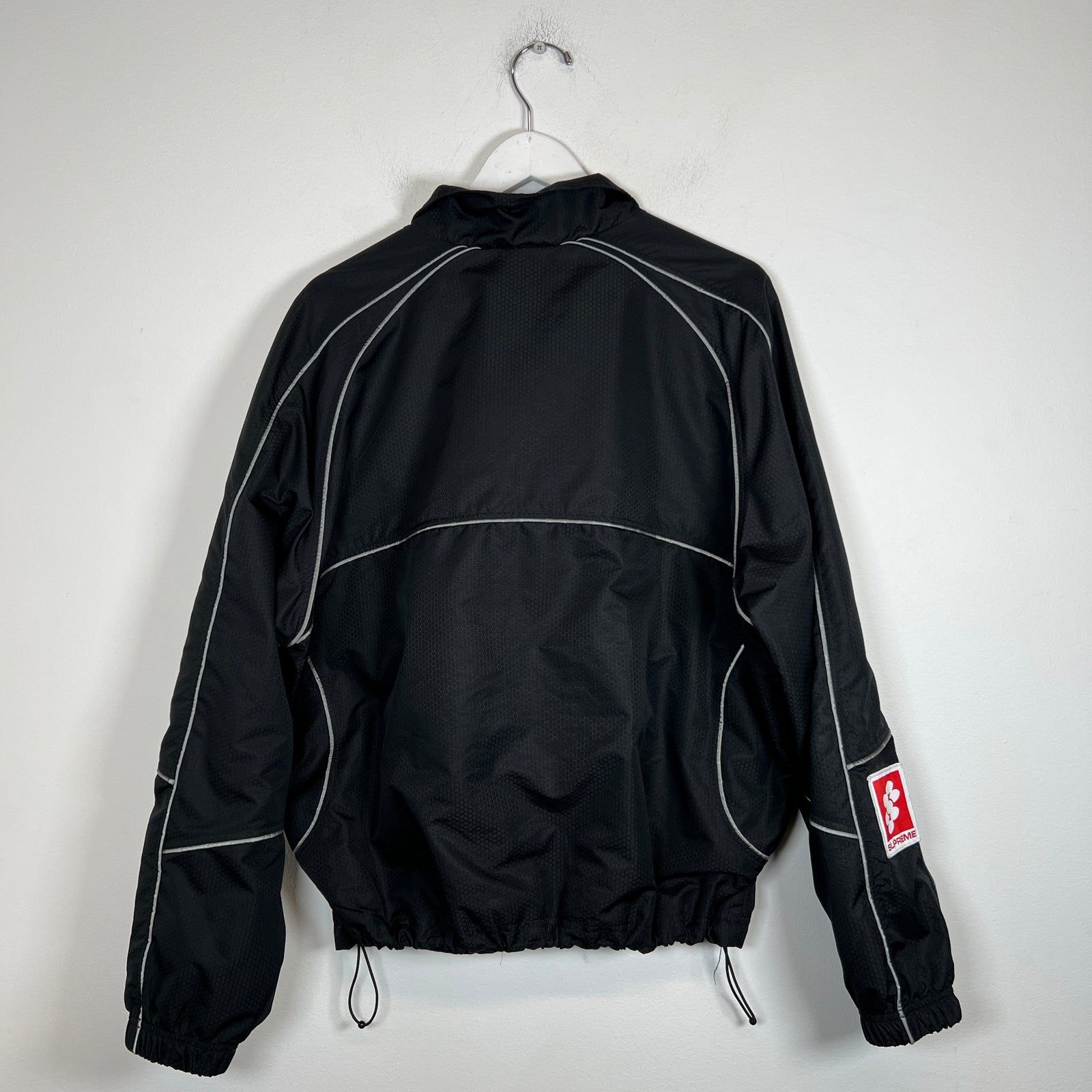 Supreme Black Reflective Piping Pullover Size M