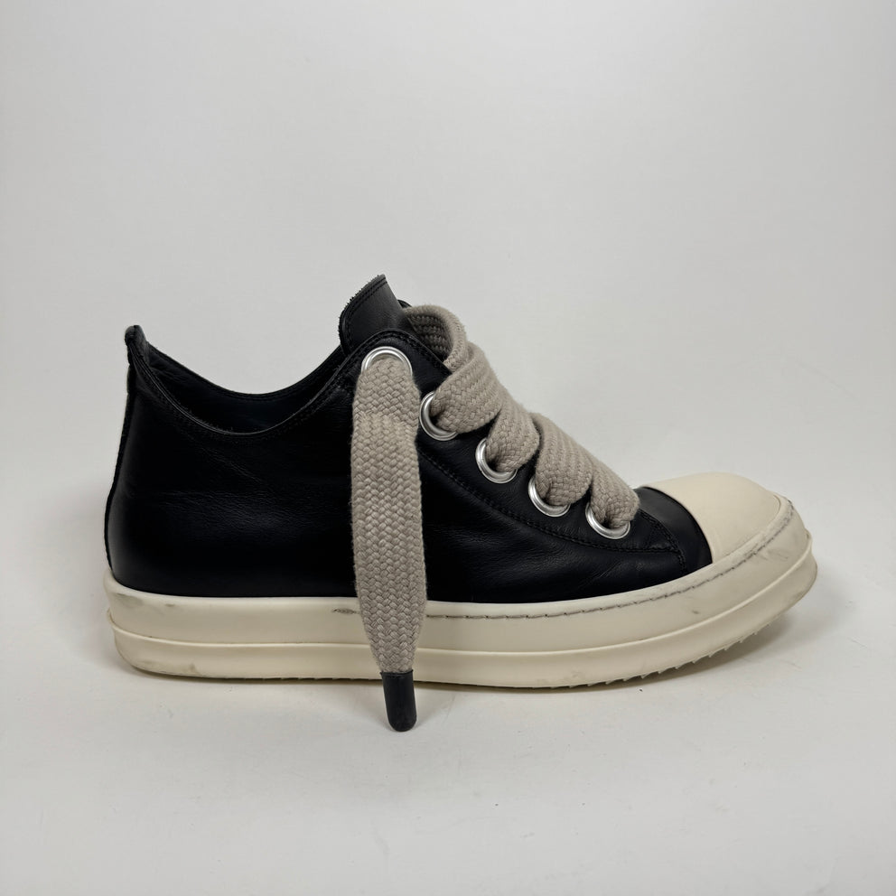Rick Owens Black/Milk Jumbo Lace Low Ramones Size 42