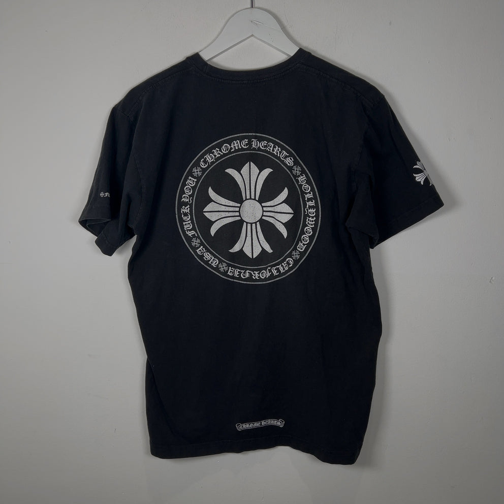 Chrome Hearts Black Stamp Cross Logo T-Shirt