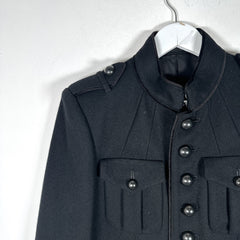 Number (N)ine AW06 'NOIR' Black Leather Hybrid Wool Napoleon Jacket Size 2