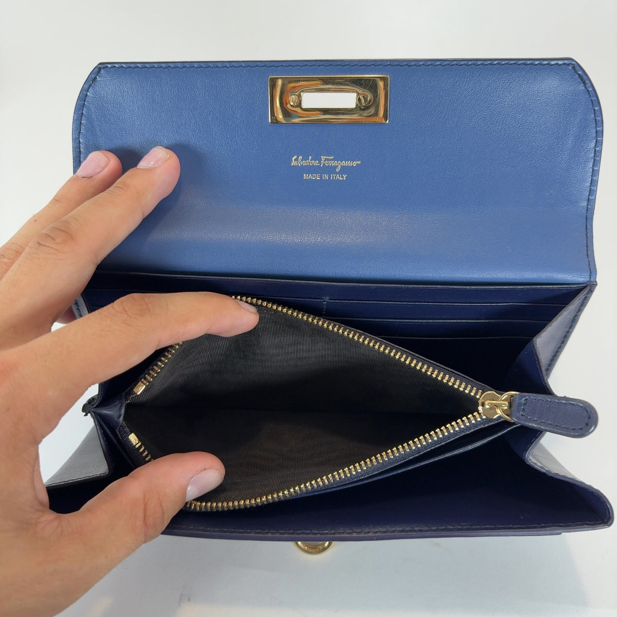Salvatore Ferragamo Two Tone Long Wallets