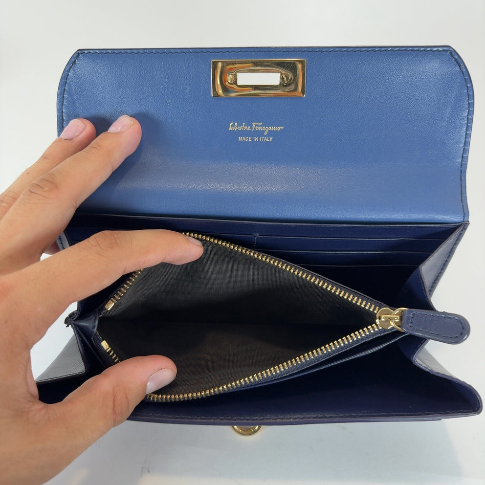 Salvatore Ferragamo Two Tone Long Wallets