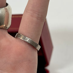 Cartier 18K White Gold Small Love Ring Size 10