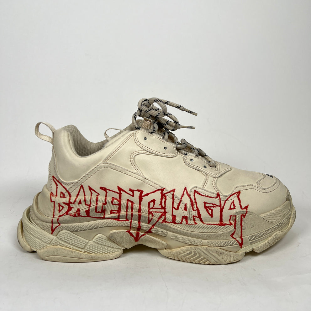 Balenciaga Cream DIY Metal Triple S Sneaker Size 43